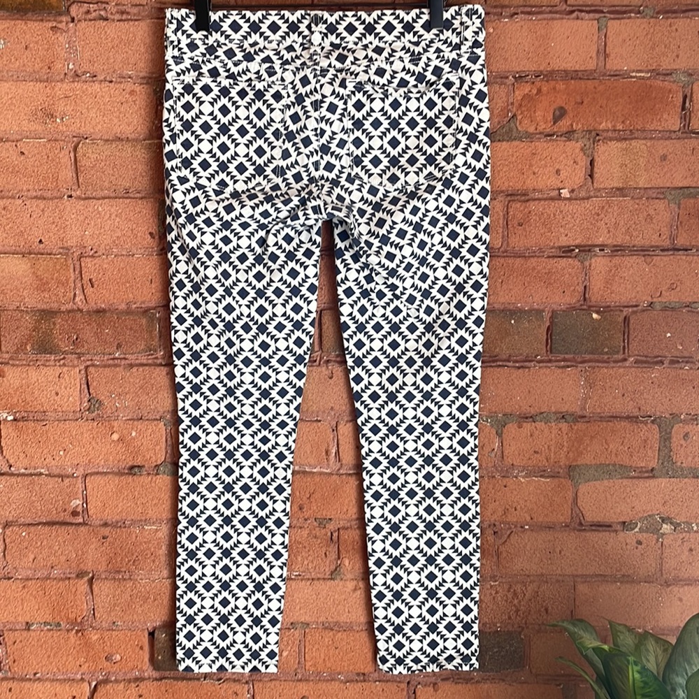 J Crew Toothpick Geometric Pattern Ankle Jeans/Pa… - image 3
